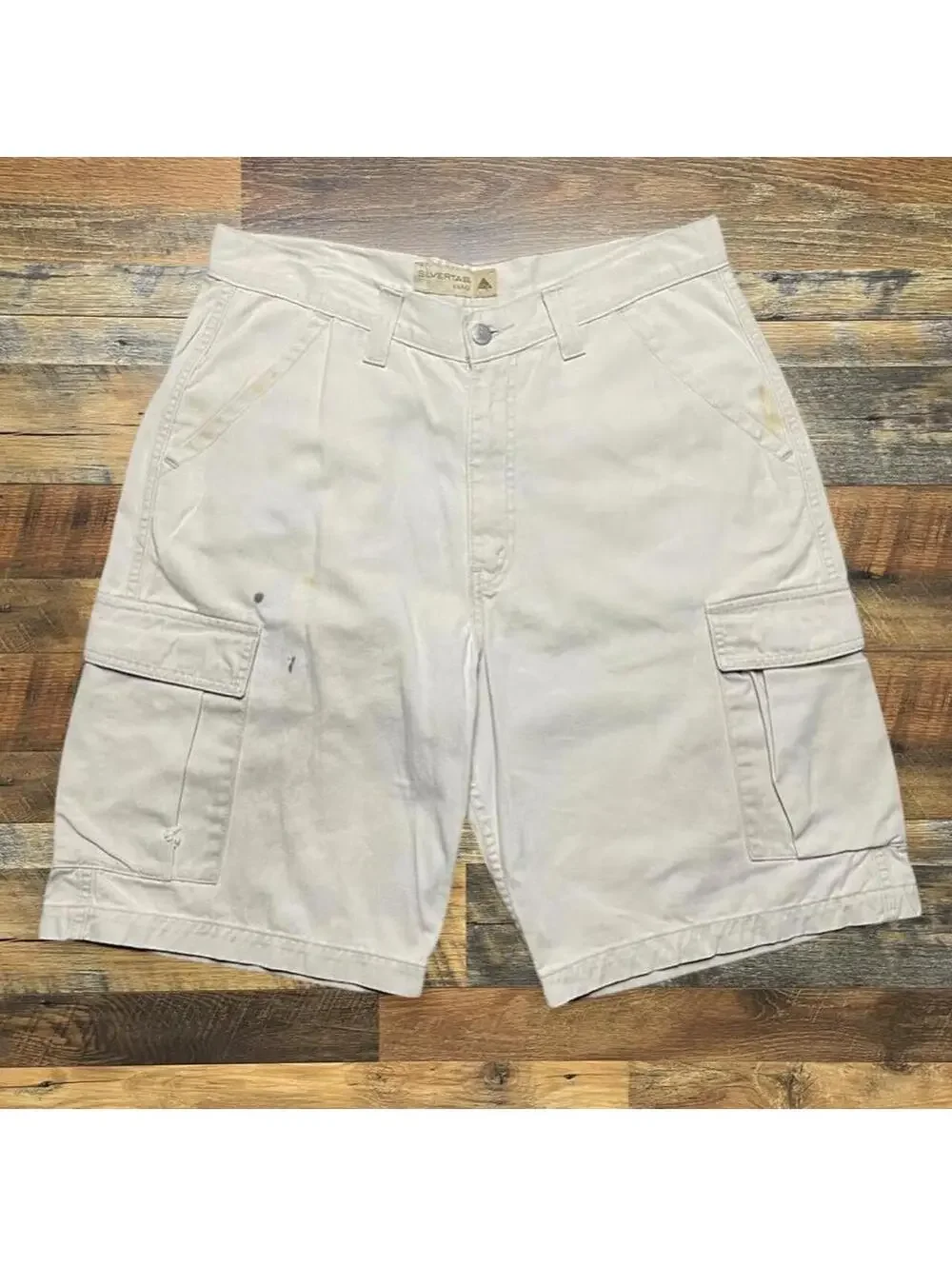 Vintage Levi Silver Tab Khaki Shorts Mens 34.